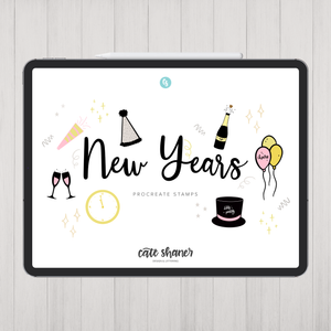 New Years Procreate Stamps